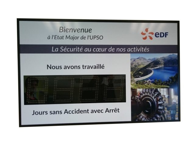 EDF - panneau jours sans accident - 4 digit 16cm