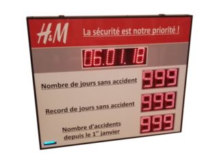 H&M - Jours sans accident - 9 digit 12cm + horloges digit 10cm